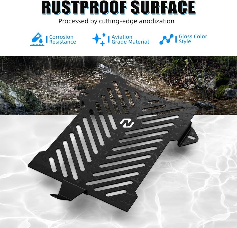 NICECNC Radiator Guard Radiator Shield Aluminum Compatible with Yamaha Raptor 700 YFM700 2013 2014 2015 2016 2017 2018 2019 2020-2026, Raptor 700R YFM700R 2013-2026, Replacement for RAD0152BK, Black - Image 3